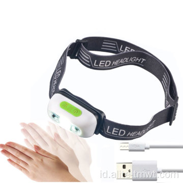 LED USB Sensor Gerakan Rechargeable LED Headlamp